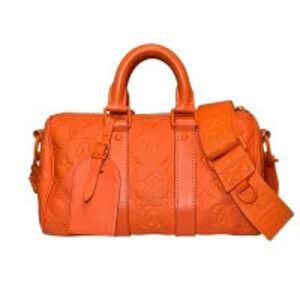 Louis Vuitton Keepall Bandouliere Boston Bag Shoulder Taurillon Leather Volcano